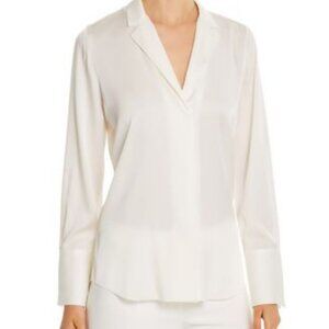 Womens Kobi Halperin White Silk Blend Pullover Blouse Top XS